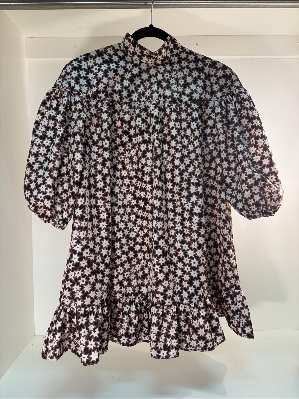 Anthropologie Puff Sleeve Swing Mini Dress Size XS